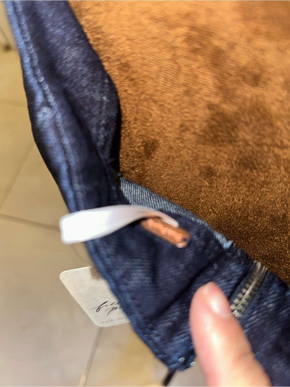 Free People Deep Blue Backless Denim Dress - Picture 6 of 8